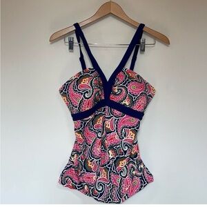Boden Pink & Navy Paisley swimsuit